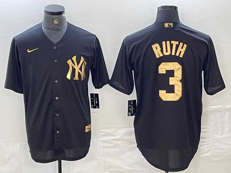 Men's New York Yankees #3 Babe Ruth Black Gold Cool Base Stitched Jersey,We sell and wholesale Men's New York Yankees #3 Babe Ruth Black Gold Cool Base Stitched Jersey on line form chian!
